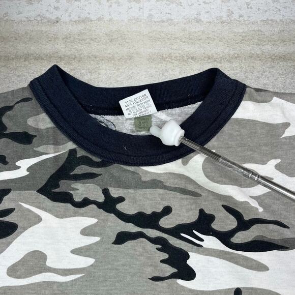 Vintage Winter Camo Shirt Cotton Short Sleeve 90s - Picture 6 of 7